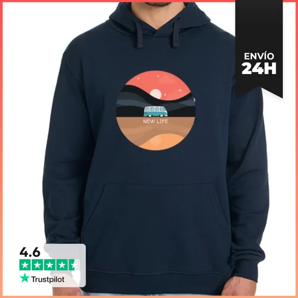 Sudadera Unisex Con Capucha Van La Vida Es Mi Nueva Vida