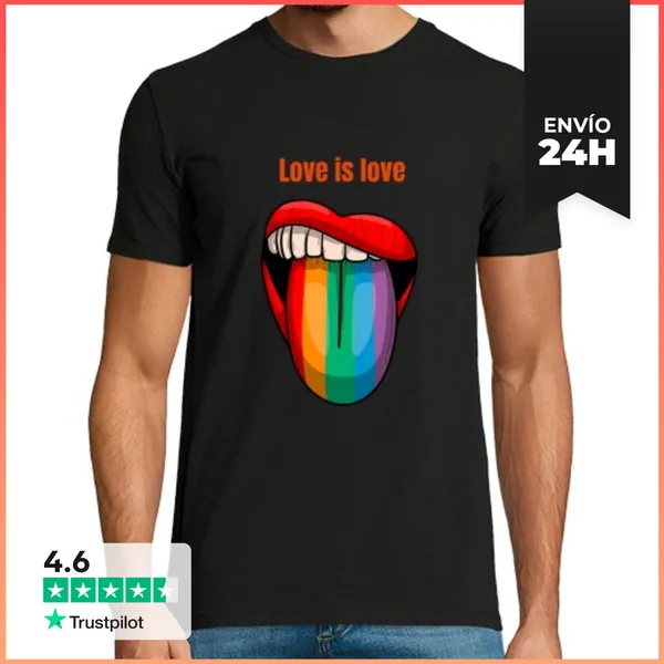 Camiseta Hombre Clásica Love Is Love LaTostadora