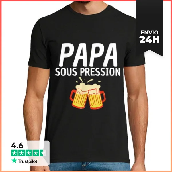 Camiseta Hombre Clásica Papá Bajo Presión Regalo Día Del Padre