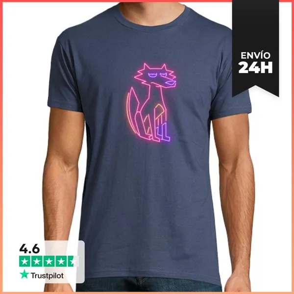 Camiseta Hombre Clásica Neon Coyote Space LaTostadora