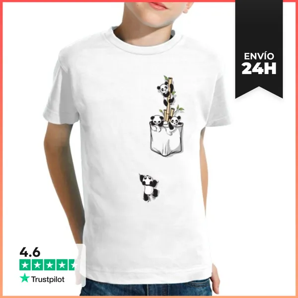 Camiseta Clásica Para Niños POCKET PANDAS LaTostadora