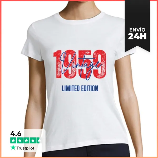 Camiseta Mujer Clásica Nacidos En 1959 Edición Limitada Vintage