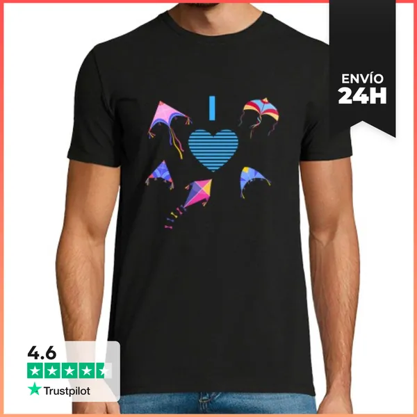 Camiseta Hombre Clásica Amo La Cometa LaTostadora