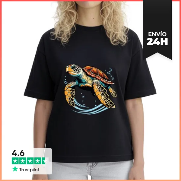 Camiseta Mujer Boxy Tortuga Marina LaTostadora
