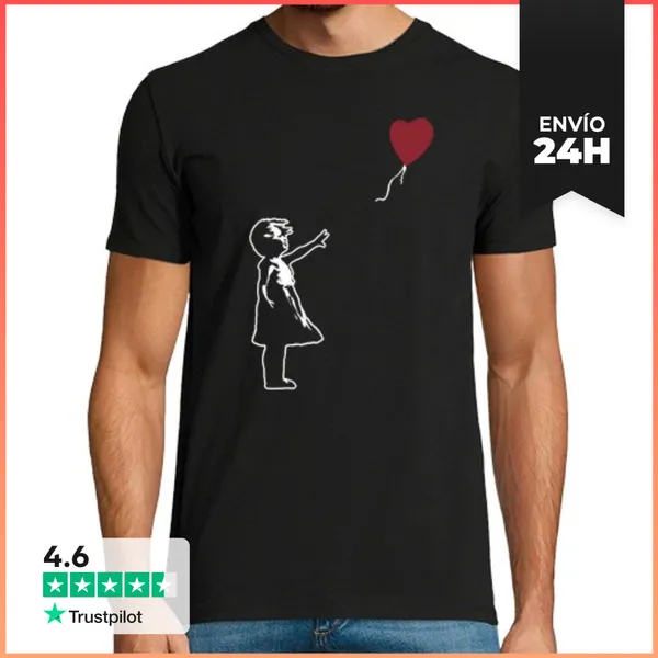 Camiseta Hombre Clásica Girl With Balloon - There Is Always Hope