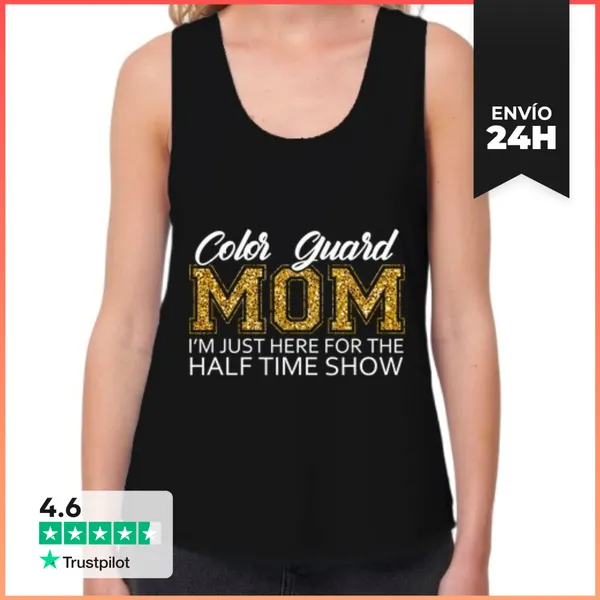 Camiseta Mujer Sin Mangas, Loose Fit Mamá Guardia De Color Solo