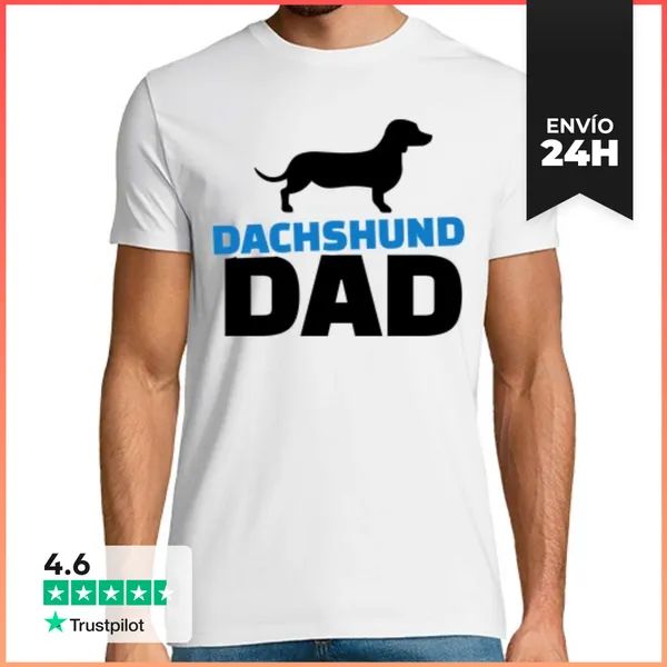 Camiseta Hombre Clásica Papá Dachshund LaTostadora