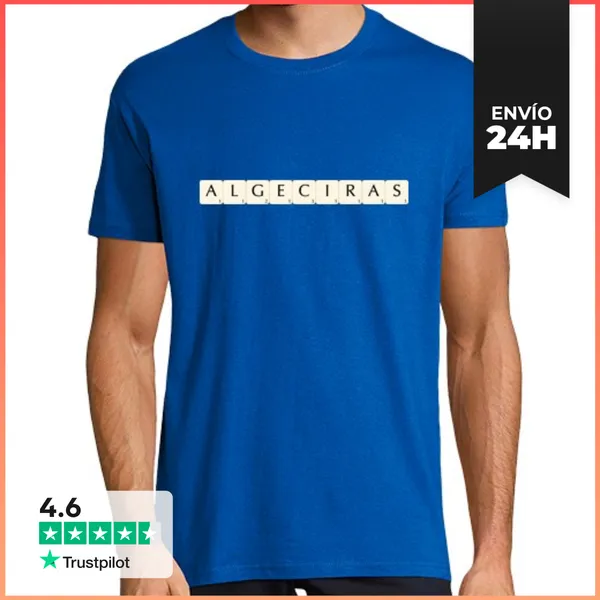 Camiseta Hombre Clásica Algeciras Scrabble LaTostadora