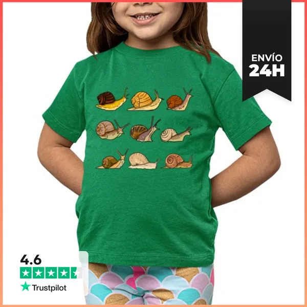 Camiseta Clásica Para Niños Caracoles Animales Naturaleza Cargols