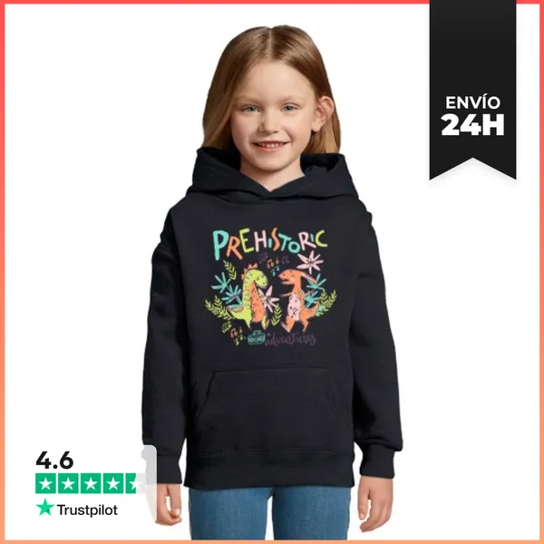 Sudadera Para Niños Con Capucha Prehistoric Party Sudadera