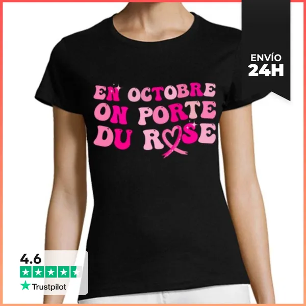 Camiseta Mujer Clásica En Octubre Nos Vestimos De Rosa Solidar