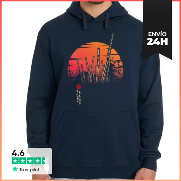 Sudadera Unisex Con Capucha Samurai Batalla LaTostadora