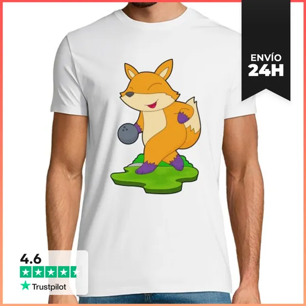 Camiseta Hombre Clásica Bola De Bolos De Zorro LaTostadora