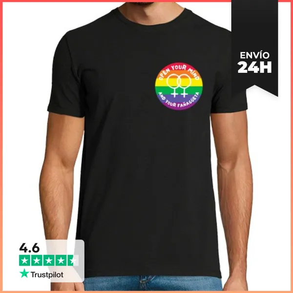 Camiseta Hombre Clásica Open Your Mind And Your Fañagüeta- Suelta