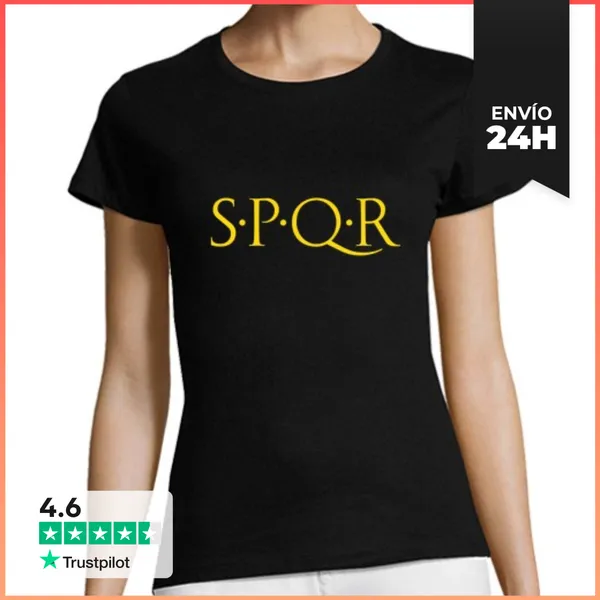 Camiseta Mujer Clásica SPQR Dorado Chica LaTostadora