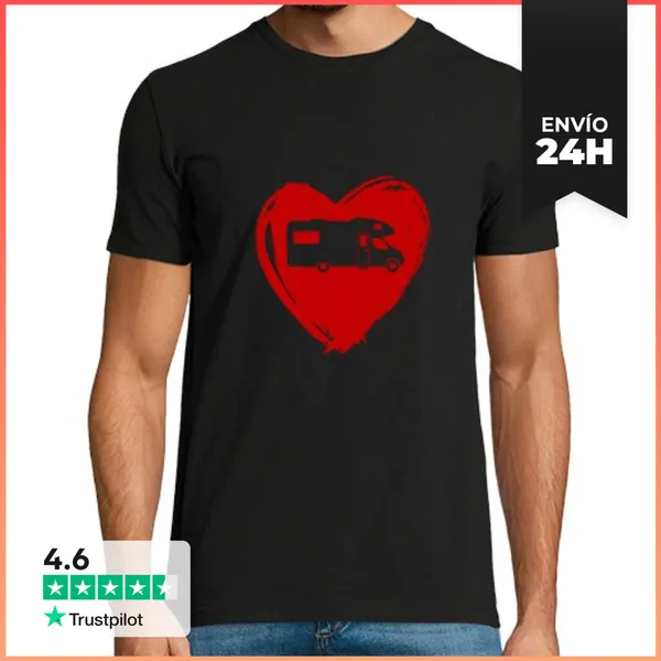 Camiseta Hombre Clásica Autocaravana San Valentín, Regalo