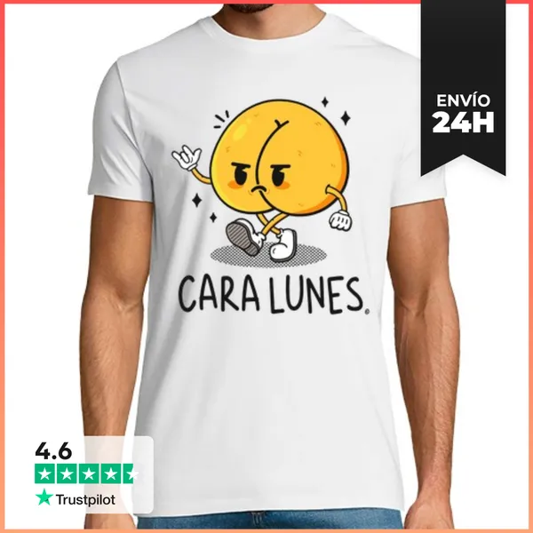 Camiseta Hombre Clásica Cara Lunes LaTostadora
