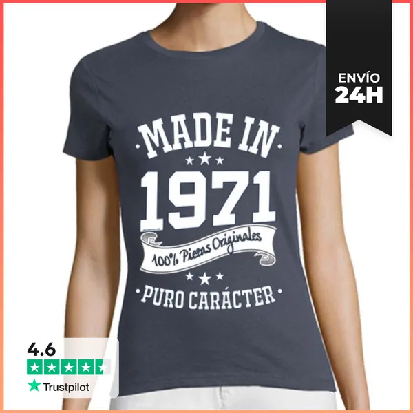 Camiseta Mujer Clásica Made In 1971 LaTostadora