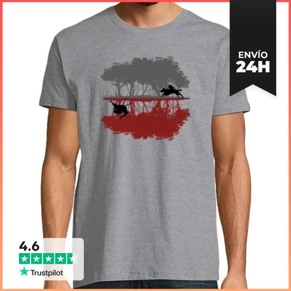 Camiseta Hombre Clásica Upsite Abajo Guardián Del Bosque