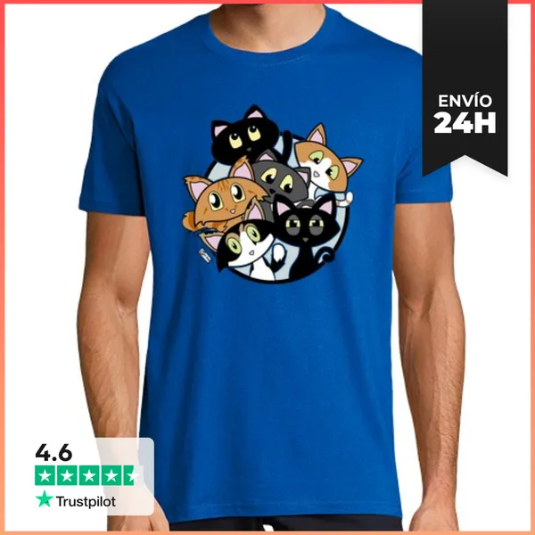 Camiseta Hombre Clásica CAT LOVER - AMANTE DE LOS GATOS