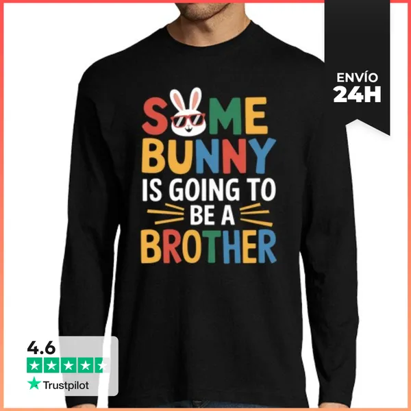 Camiseta Hombre Manga Larga Lindo Diseño De Hermano De Pascua