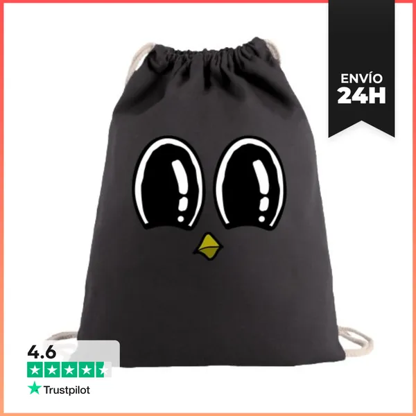 Mochila Saco Con Cuerdas Ojazos Pájaro LaTostadora