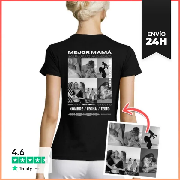Camiseta Mujer Clásica MEJOR MAMA 1 - Camiseta Personalizada