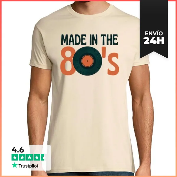 Camiseta Hombre Clásica Made In The 80s LaTostadora