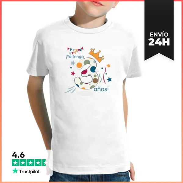 Camiseta Clásica Para Niños 3 Años - Camiseta Infantil Para