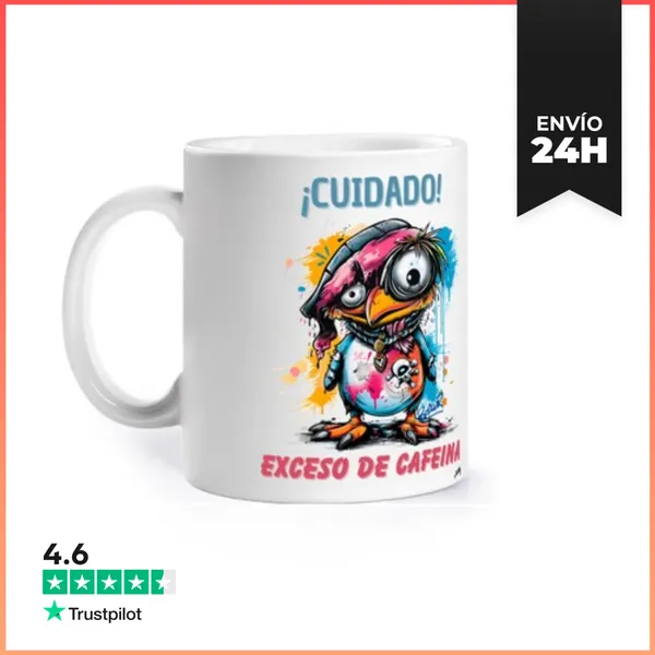 Taza Pinguino, Con Exceso De Cafeina LaTostadora