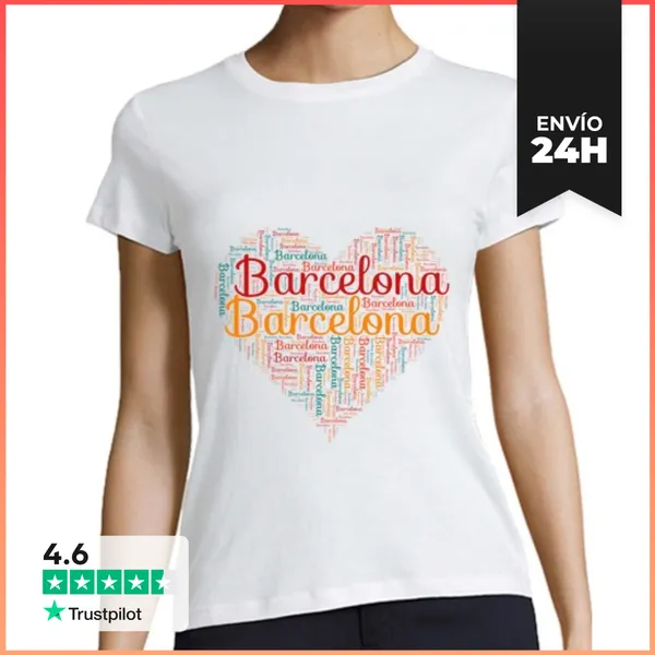 Camiseta Mujer Clásica Luna De Miel En Barcelona LaTostadora