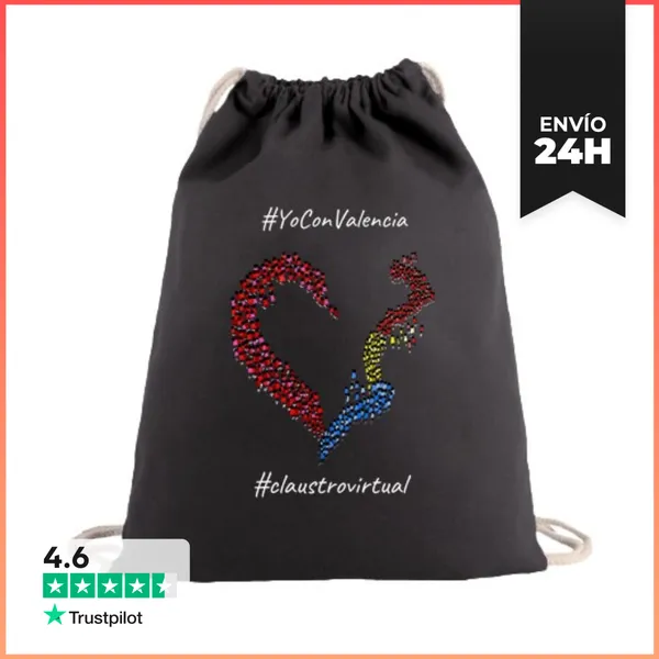 Mochila Saco Con Cuerdas YoConValencia Blanco LaTostadora