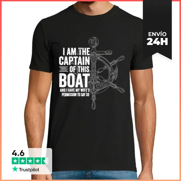 Camiseta Hombre Clásica Gracioso Soy El Capitán De Este Barco