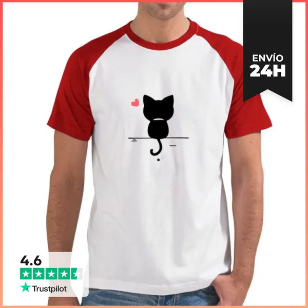 Camiseta Hombre, Estilo Béisbol Corazón Gatuno Fc LaTostadora