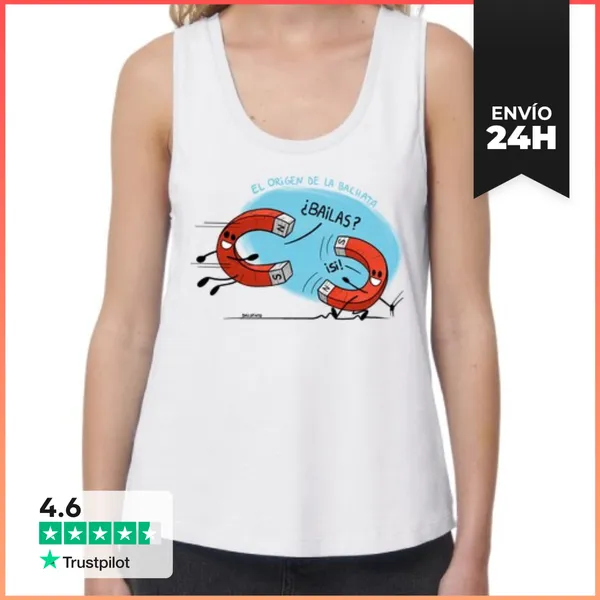 Camiseta Mujer Sin Mangas, Loose Fit Los Imanes Bachata