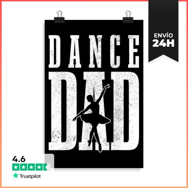 Póster Vertical Papá De Danza De Hombres Bailarín Bailarína