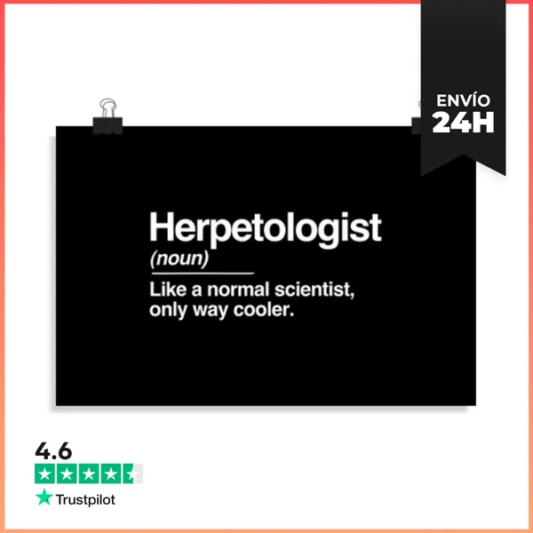 Póster Horizontal Definición De Herpetólogo Normal Solo