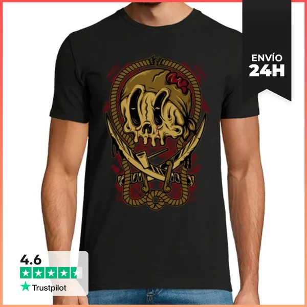 Camiseta Hombre Clásica Pirata De La Muerte LaTostadora