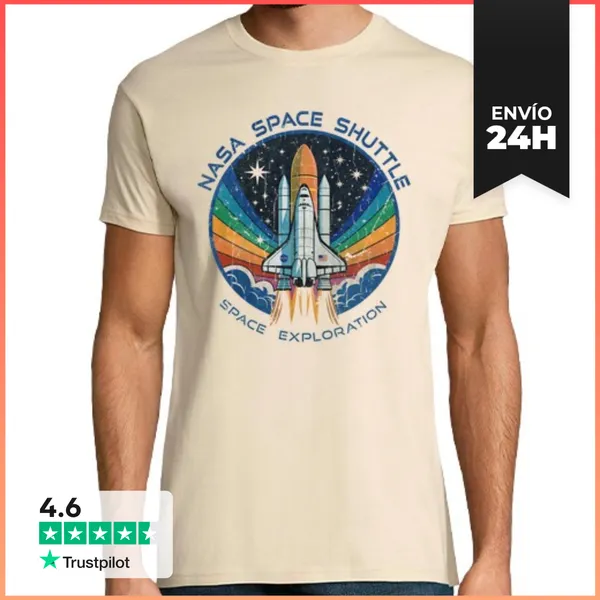 Camiseta Hombre Clásica Space Shuttle Exploration LaTostadora