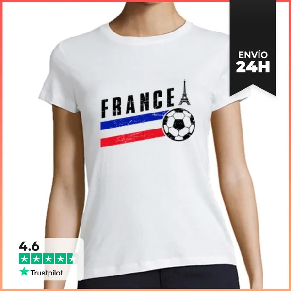 Camiseta Mujer Clásica Francia Fútbol Raya 2026 LaTostadora