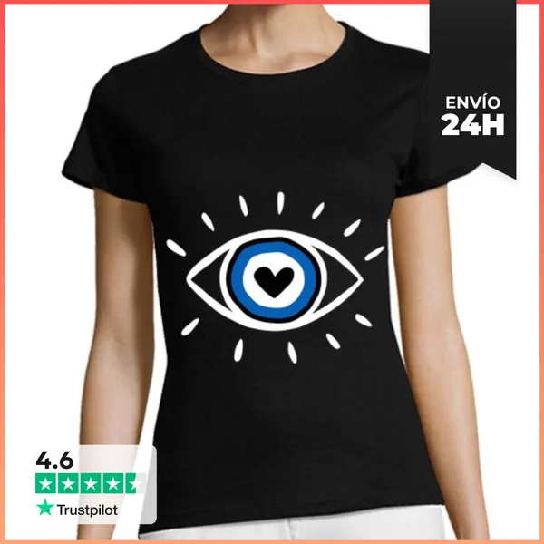 Camiseta Mujer Clásica Ojo Maligno Protección Espiritual