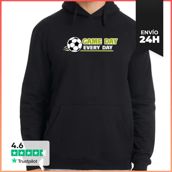 Sudadera Unisex Con Capucha Fútbol - Día De Juego Todos Los Días