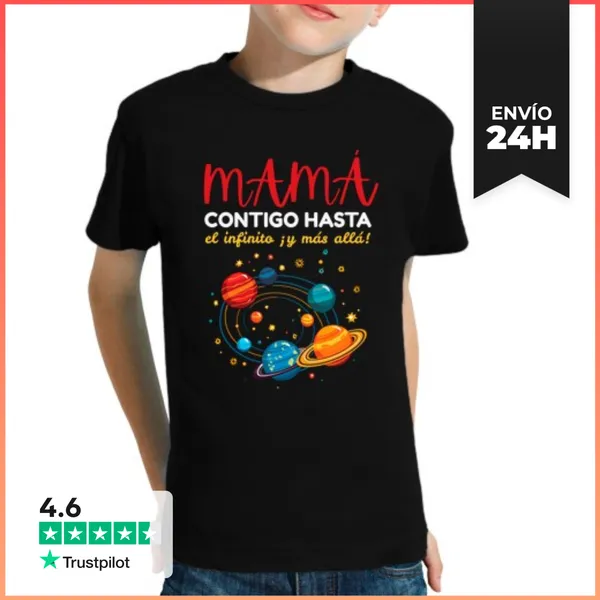 Camiseta Clásica Para Niños Mamá Contigo Hasta El Infinito Y Más