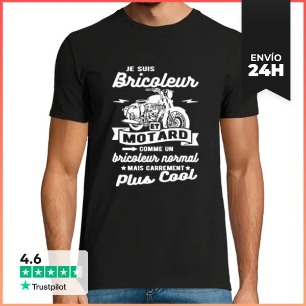 Camiseta Hombre Clásica Humor Manitas Y Motorista LaTostadora