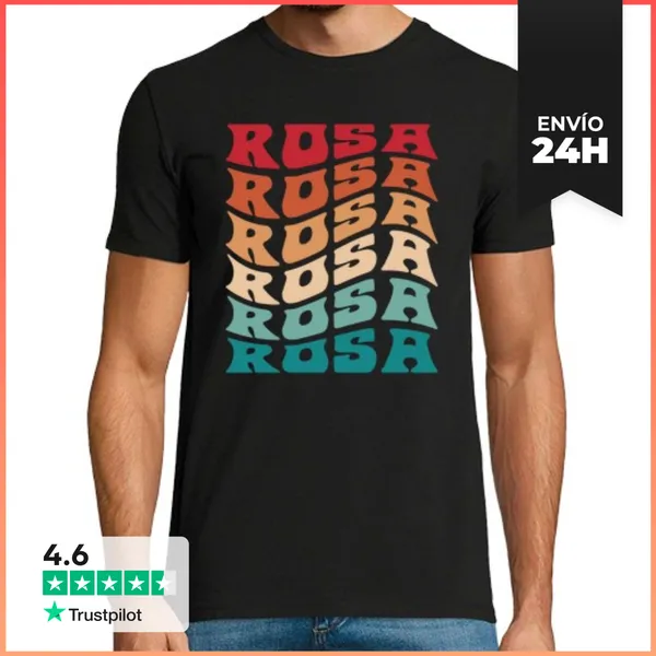 Camiseta Hombre Clásica Divertido Personalizado Rosa Nombre Tem