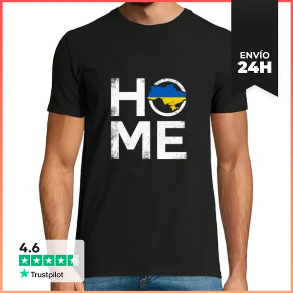Camiseta Hombre Clásica Bandera De Ucrania Hecho En Ucrania
