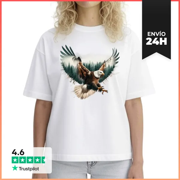 Camiseta Mujer Boxy ÁGUILA BOSQUE LaTostadora