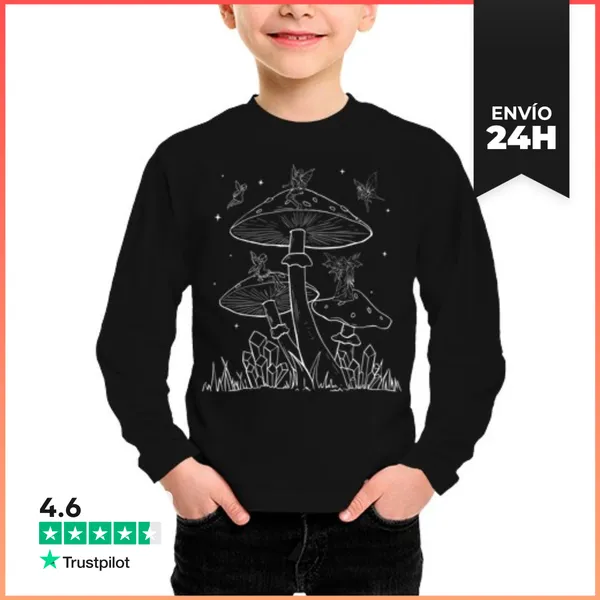 Camiseta Manga Larga Para Niños Estética Fairycore Núcleo Fairy