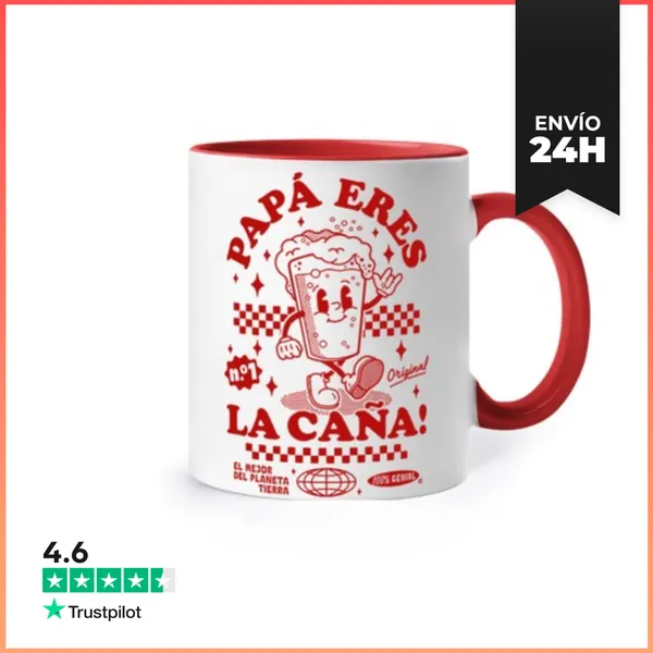 Taza De Colores Papá Eres La Caña Regalos Día Del Padre