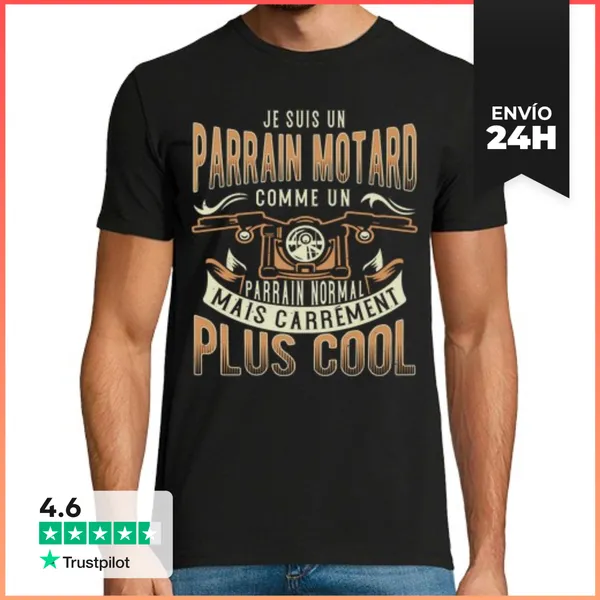 Camiseta Hombre Clásica Soy Un Padrino De Motociclistas Como Un
